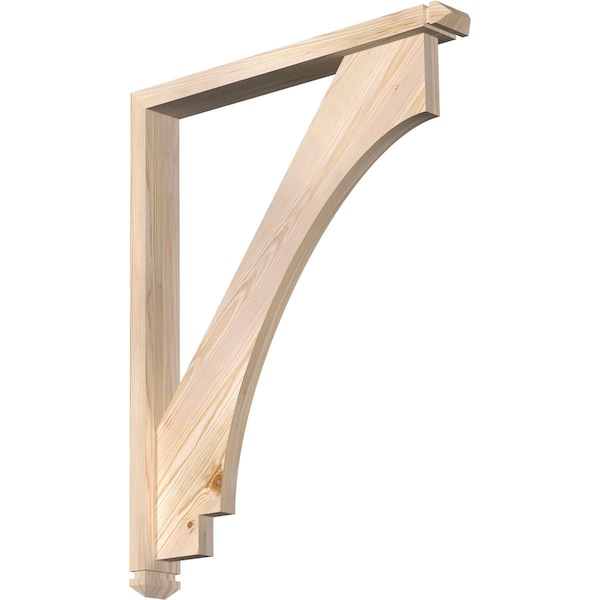 Ekena Millwork Imperial Arts and Crafts Smooth Bracket w/ Offset Brace, Douglas Fir, 3 1/2"W x 28"D x 36"H BKT0402X28X36IMP03SDF - main
